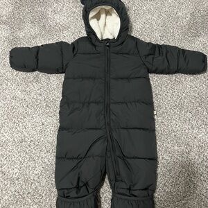 GAP Black Baby Snowsuit with White Lining